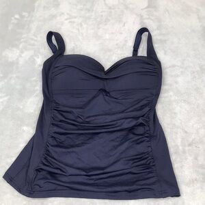 Sea Level Twist Front Multifit Tankini Swim Top Navy Size 8 New